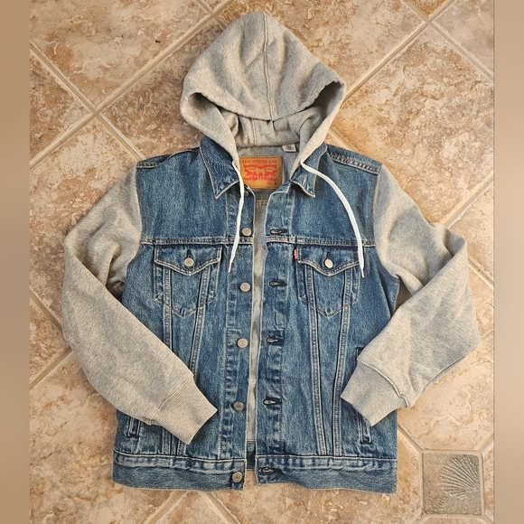 Levi's Mens Hybrid Hooded Trucker Jacket - Small - Picture 4 of 9
